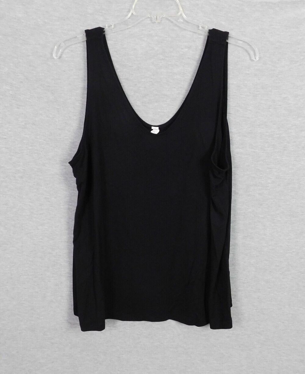 Women Tank Top XXL 2XL Black Scoop Neck Casual Comfy Soft Ideology